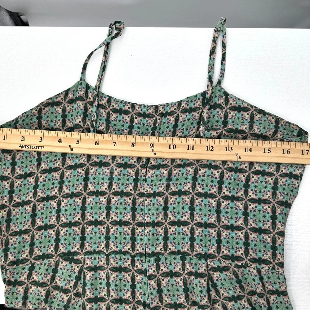 Farm Rio Honolulu Jumpsuit Size Small Green Floral Motif‎ Coastal Boho Global